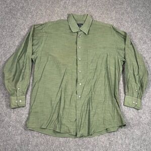 Burberry Green Cotton Long Sleeve Button Down Dress Shirt Men's Size‎ Large